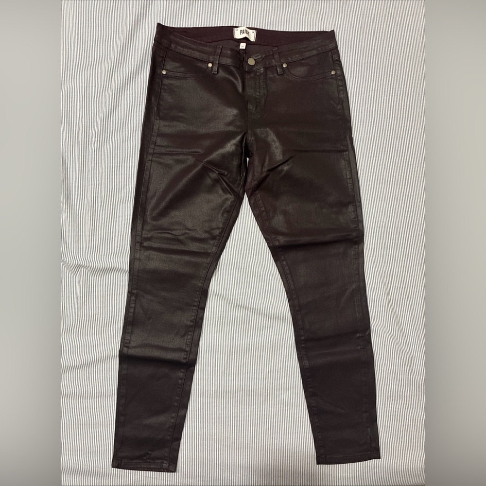 Paige Jeans Womens 32 Verdugo Ankle Skinny Rhubarb Coated Wash